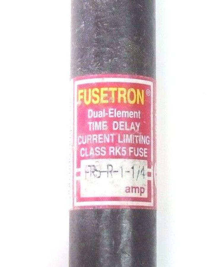 Used LOT OF 4 BUSSMANN FUSETRON FRS-R-1-1/4 FUSES 1.25AMP 600V CLASS RK5 TIME DELAY