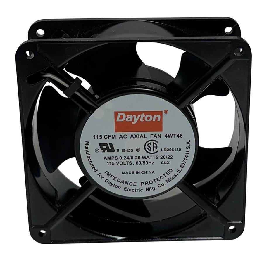 Used DAYTON 4WT46 AC AXIAL FAN 115VAC 115CFM SQUARE BLACK OEM NSNP