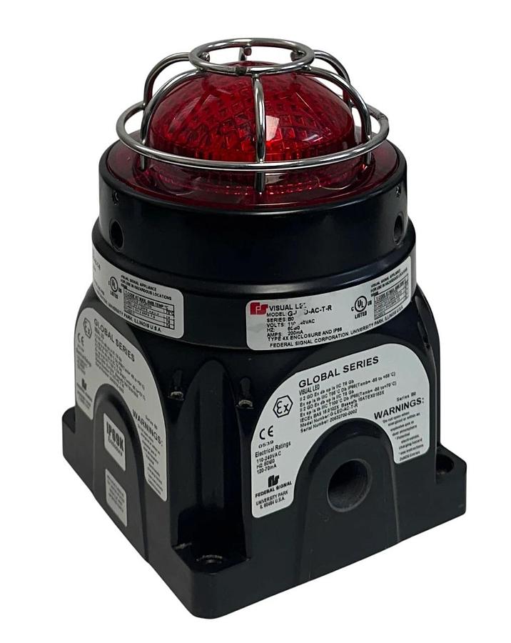 Used FEDERAL SIGNAL G-LED-AC-T-R / GLEDACTR GLOBAL SERIES LED LIGHT RED 110-240V USNP