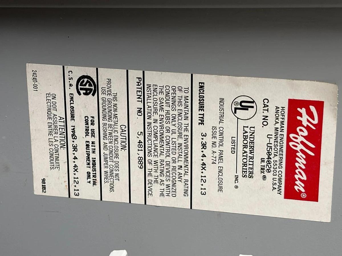 Used Hoffman U-U504020 ULTRX NEMA 4X Fiberglass Control Panel Enclosure