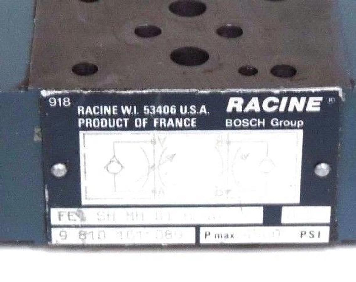 Used RACINE FE1 SH MH 01 H 40 CONTROL VALVE 4500PSI, 9810161089