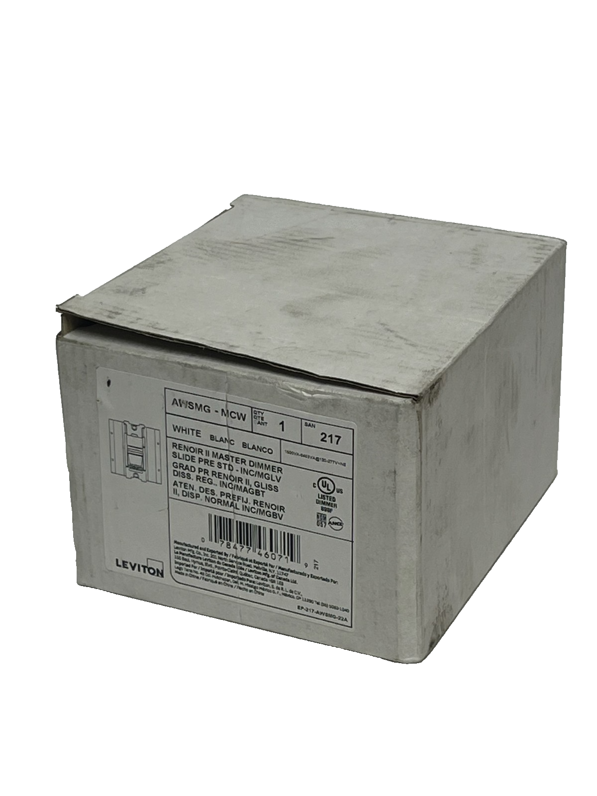 Used LEVITON AWSMG-MCW Renoir II Master Dimmer | White | 120/277V | NSMP