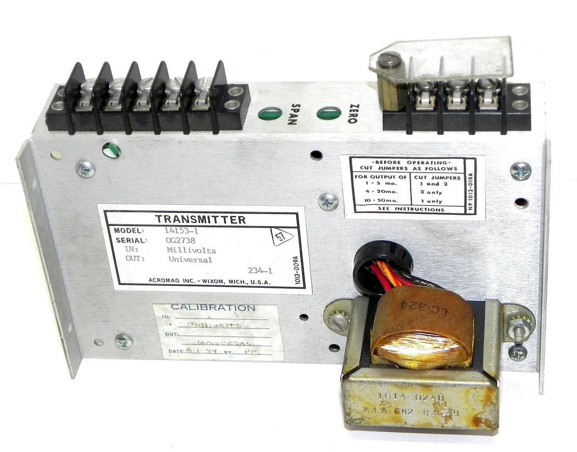 Used ACROMAG 14153-1 TRANSMITTER 1018-019G, SERIAL NUMBER 0G2738