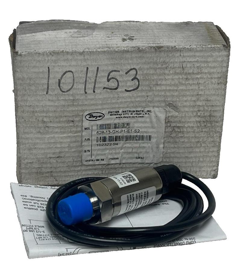 Dwyer 628-13-GH-P1-E1-S2 Pressure Transmitter 0-50 psi P/N: 102322-94 NSMP