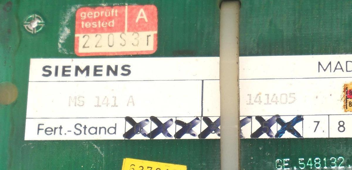 Used SIEMENS 6FX1113-2AA01 SINUMERIK MS140 POWER SUPPLY MODULE, MS-141-A
