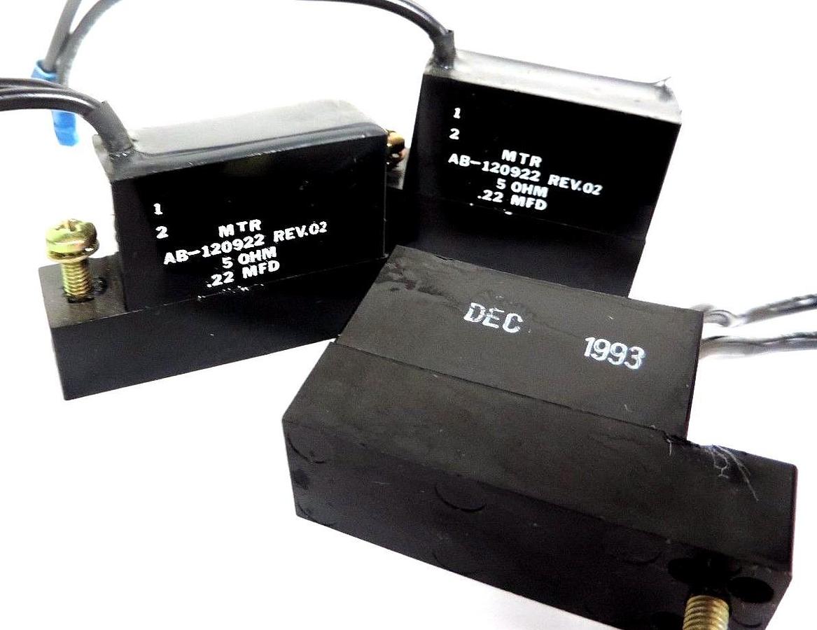 Used LOT OF 3 MTR AB-120922 REV.02 CAPACITORS AB120922