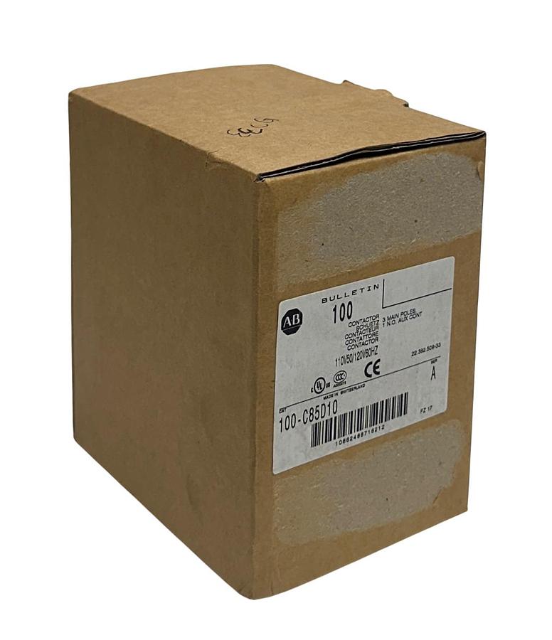 ALLEN BRADLEY 100-C85D10 /A BULLETIN 100 CONTACTOR 3-POLE 1NO AUX 110/120V NSMP