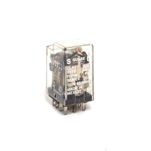 Used SQUARE D 8501-RS14 RELAY FORM P14, SERIES B, 120V, 50/60HZ, 8501RS14V120