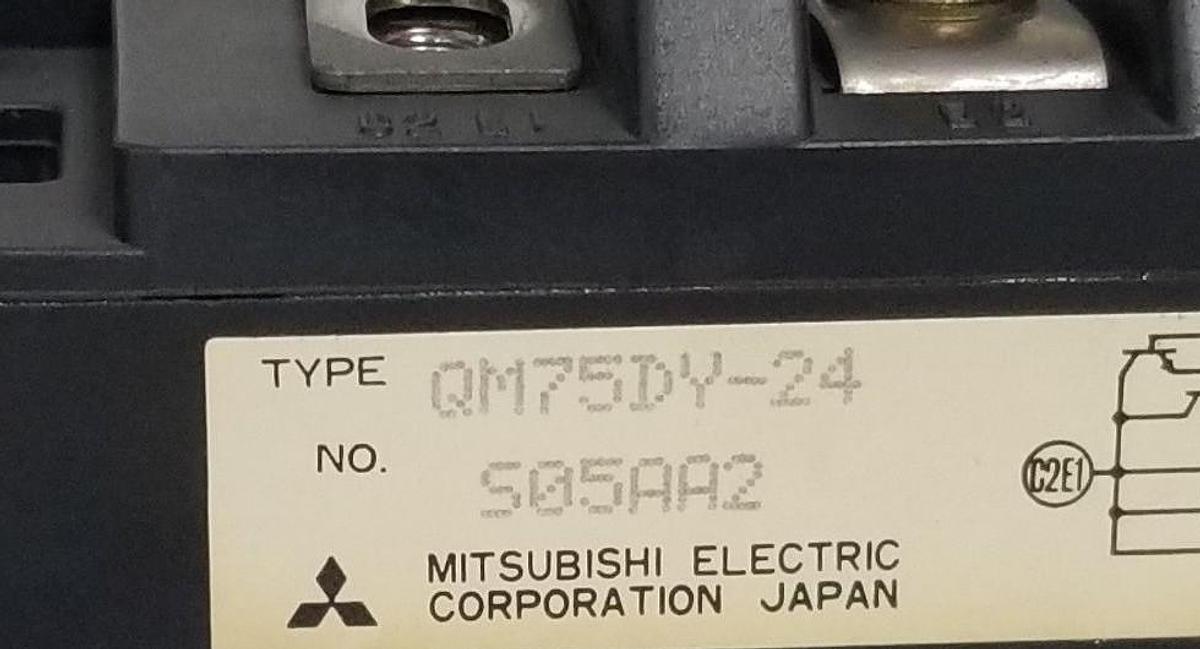 Used LOT OF 3 MITSUBISHI QM75DY-24 TRANSISTOR MODULES 75AMP 1200V, QM75DY24