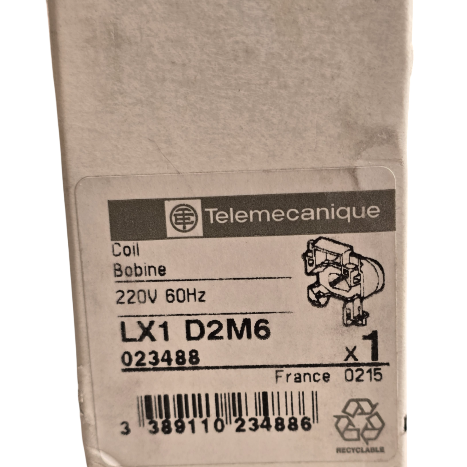 Used TELEMECANIQUE LX1D2M6 TeSys Deca COIL 220V 60HZ for 9-18A CONTACTOR 023488 NSMP