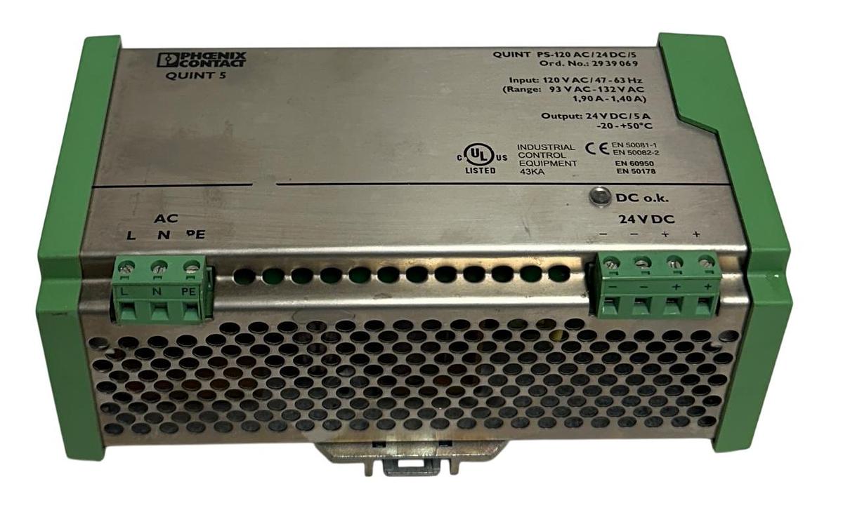 Used PHOENIX CONTACT QUINT PS-120AC/24DC/5 / 2939069 POWER SUPPLY 78-103-4300 USNP