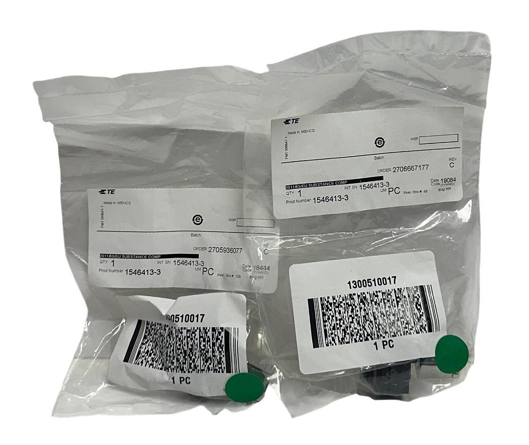 Used 2 TE CONNECTIVITY 1546413-3 / 15464133 INDUSTRIAL RJ45 VARIANT 3 CONNECTORS NSFS