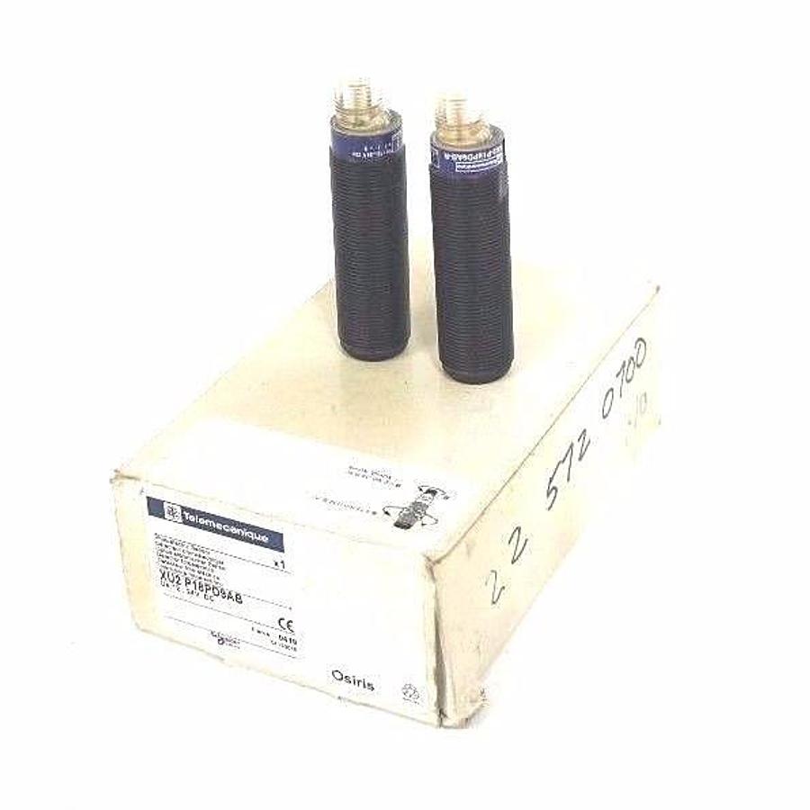 Used TELEMECANIQUE XU2P18PD9AB PHOTOELECTRIC SENSOR - INCLUDES RECEIVER & TRANSMITTER