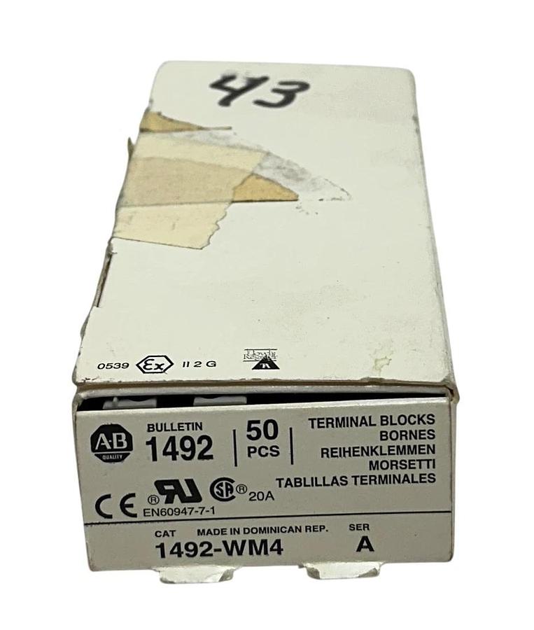 41 ALLEN BRADLEY 1492-WM4 /A BULLETIN 1492 TERMINAL BLOCKS 300VAC/DC 20A NSMP