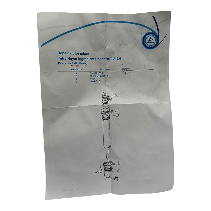 Used Tetra Pak Genuine Spare Parts Ice Cream Solutions 5970148-0088 Mixer Repair Kit