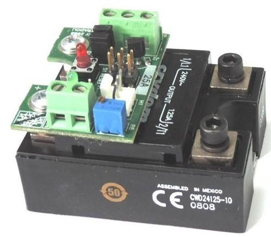 Used CRYDOM CWD24125-10 RELAY W/ ECD 25MW1-682-401C BOARD CWD2412510
