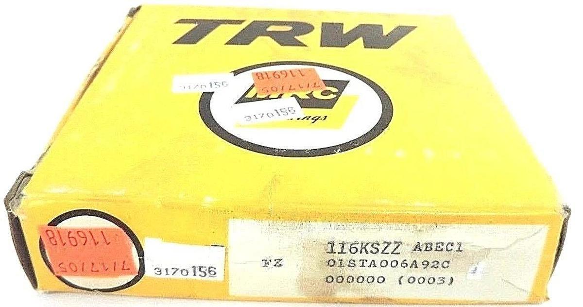 Used NIB TRW MRC 116KSZZ BALL BEARING 80X125X22MM SEALED 1ROW