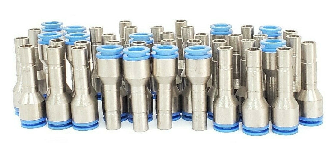 Used LOT OF 43 NEW SMC SPORE 10 KC SELF SEAL FITTINGS, 10MM X 52MM L