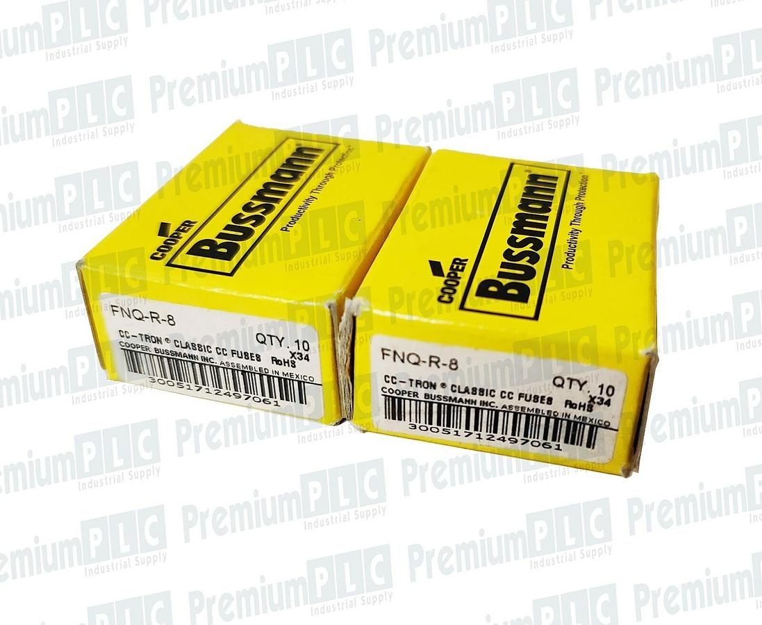 Used LOT OF 20 COOPER BUSSMANN FNQ-R-8 CC-TRON FUSES CLASS CC 8AMP 600V ATQR8 NIB