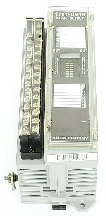 Used ALLEN BRADLEY 1791-0B16 I/O BLOCK 17910B16 SER. B REV. C01, 24VDC, P/N: 96327272