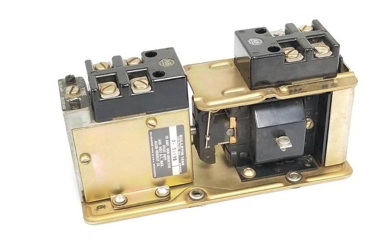 Used ALLEN BRADLEY 849-ZOC32 PNEUMATIC TIMER SER. B 600V, 10A, 21A240, 440V, 60HZ