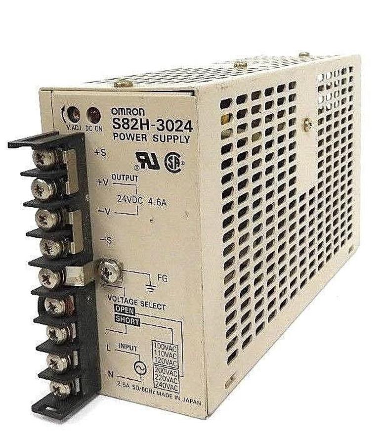 Used OMRON S82H-3024 POWER SUPPLY 24VDC, 4.6A INPUT, 2.5A, OUTPUT S82H3024