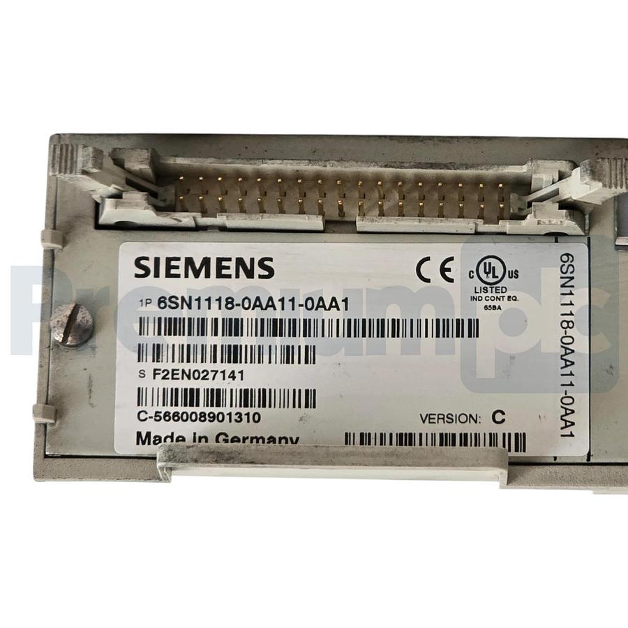 Used Siemens 6SN1118-0AA11-0AA1 SIMODRIVE 611 Standard Control Unit 1-Axis Ver C USED