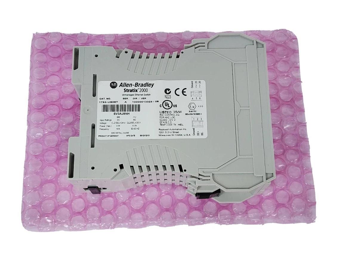 Used ALLEN BRADLEY 1783-US08T STRATIX 2000 UNMANAGED ETHERNET SWITCH SER. A