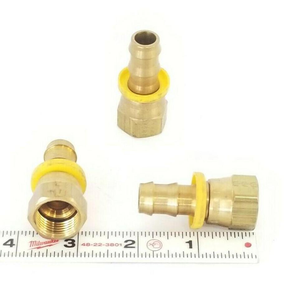 Used LOT OF 3 NEW PARKER UA-4D 8-8-8 NIPPLE FITTINGS SAE JIC 3/4'' IN. THREAD 3/8''