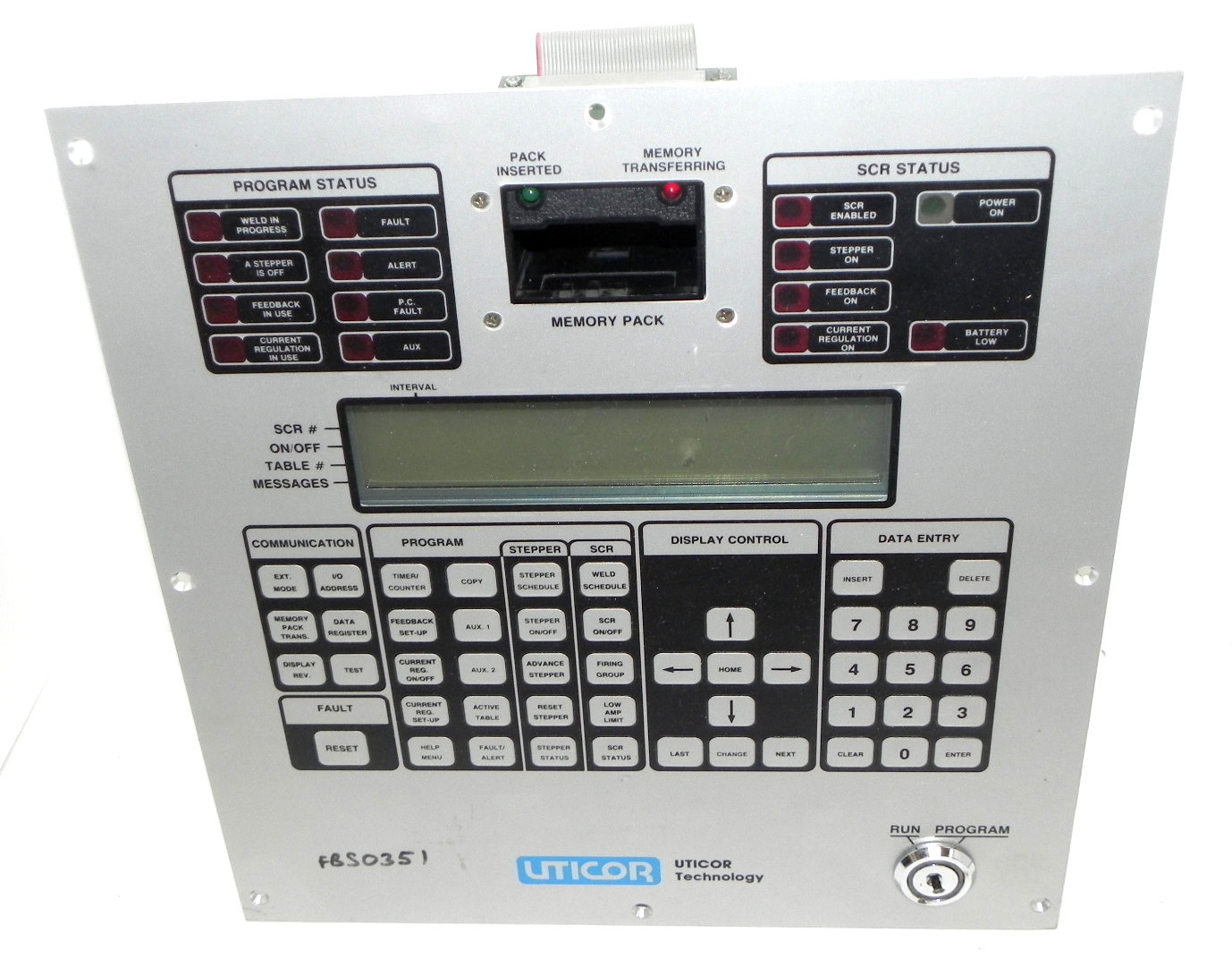 Used REPAIRED UTICOR DATA ENTRY PANEL 75C95, UTICOR 75D48, 60B83-7