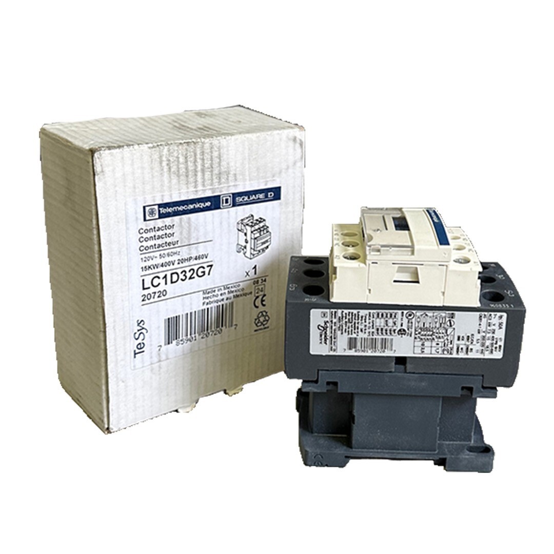 Used NEW TELEMECANIQUE SQUARE-D LC1D32G7 CONTACTOR 120V 50/60Hz 15kW/400V 20HP/460V