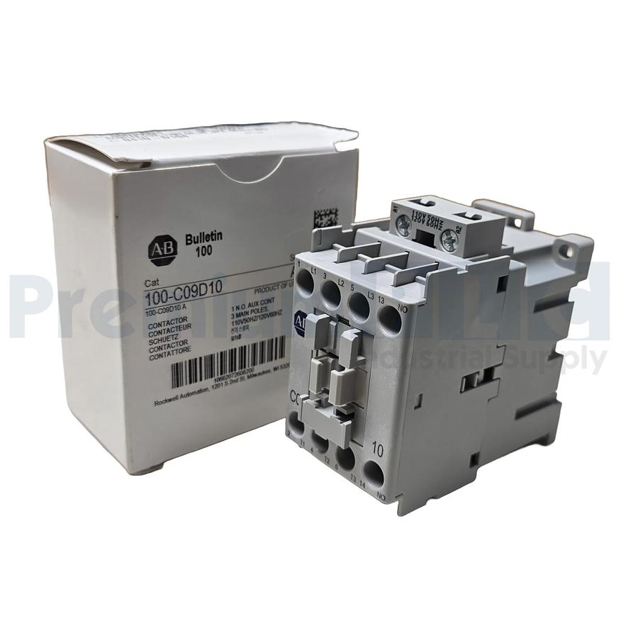 Used NEW ALLEN BRADLEY 100-C09D10 /A IEC CONTACTOR 9A 110V50HZ/120V60HZ COIL NSMP