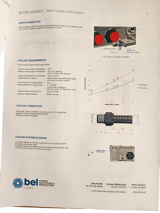 Used BEL POWER SOLUTIONS BCV200-350-8S577 / BCV200-350-8 20kW INVERTER/CHARGER NSFS