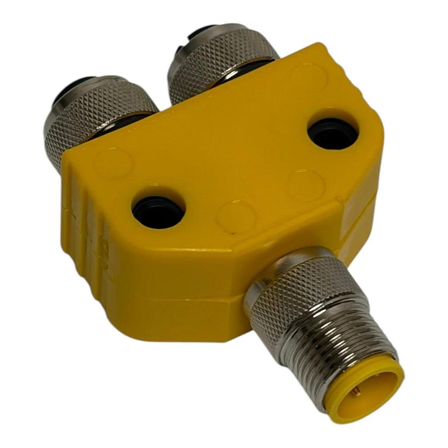 Turck VB2-FSM 4.4/2FKM 4 2-Way M12 Splitter Y-Piece Adapter Block New Surplus