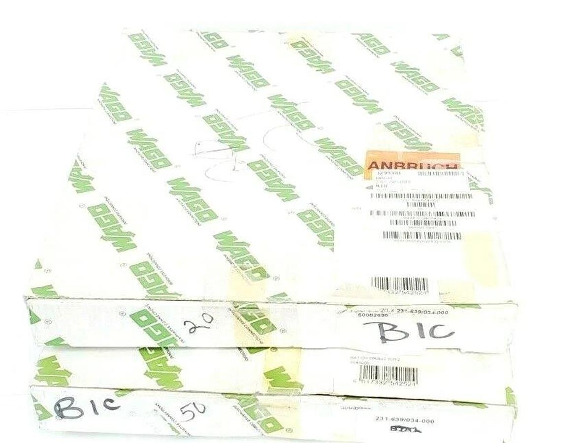 LOT OF 71 NEW WAGO 231-639/034-000 TERMINAL BLOCKS ORANGE SERIES 231