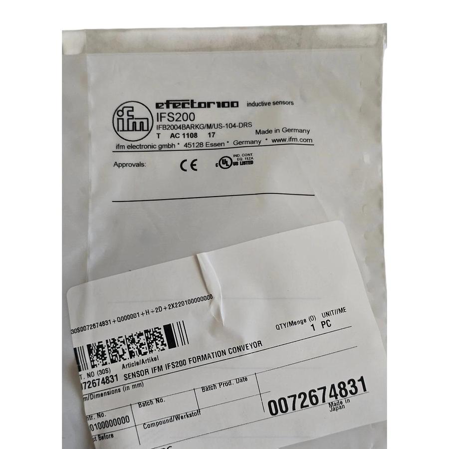 Used ifm Efector IFS200 Inductive Proximity Sensor M12 IFB2004BARKG/M/US-104-DRS NSFS