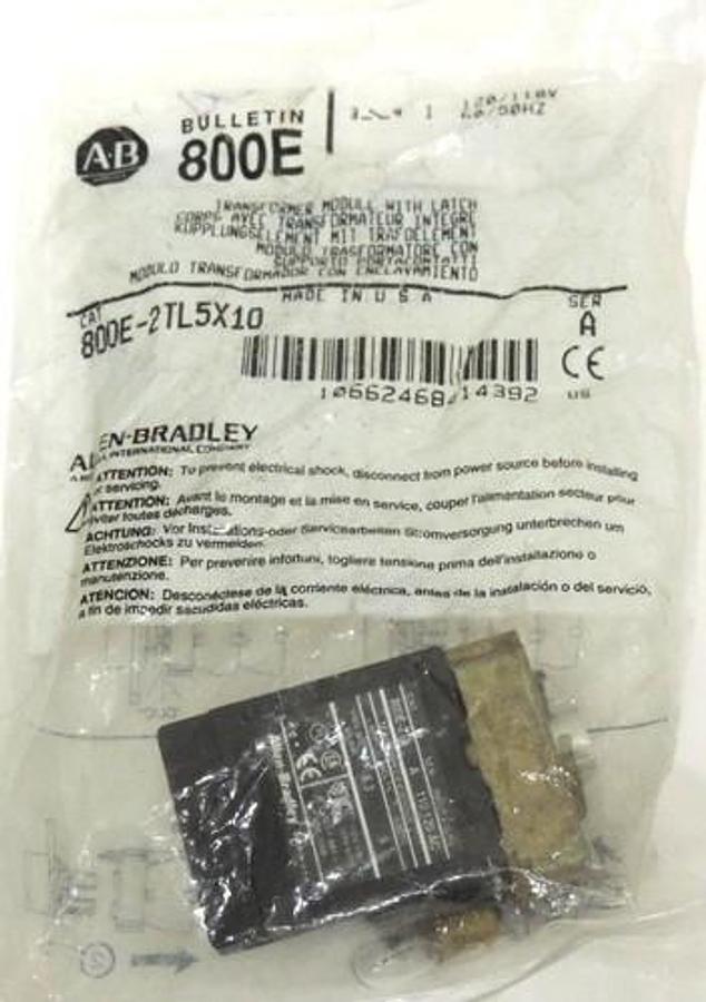 NEW ALLEN BRADLEY 800E-2TL5X10 TRANSFORMER MODULE WITH LATCH 800E2TL5X10 SER. A