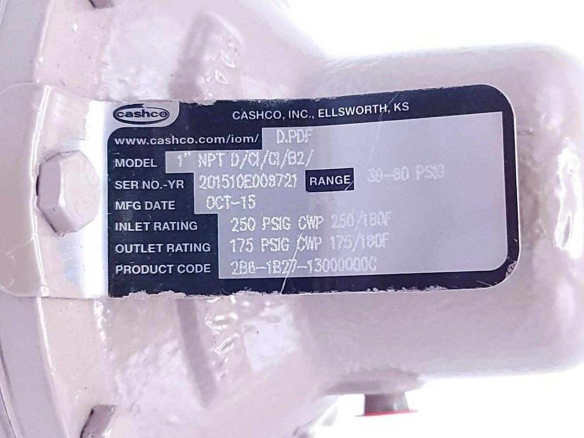 NEW CASHCO 1'' NPT D/CI/CI/B2 REGULATOR D.PDF RANGE: 30-80 PSI