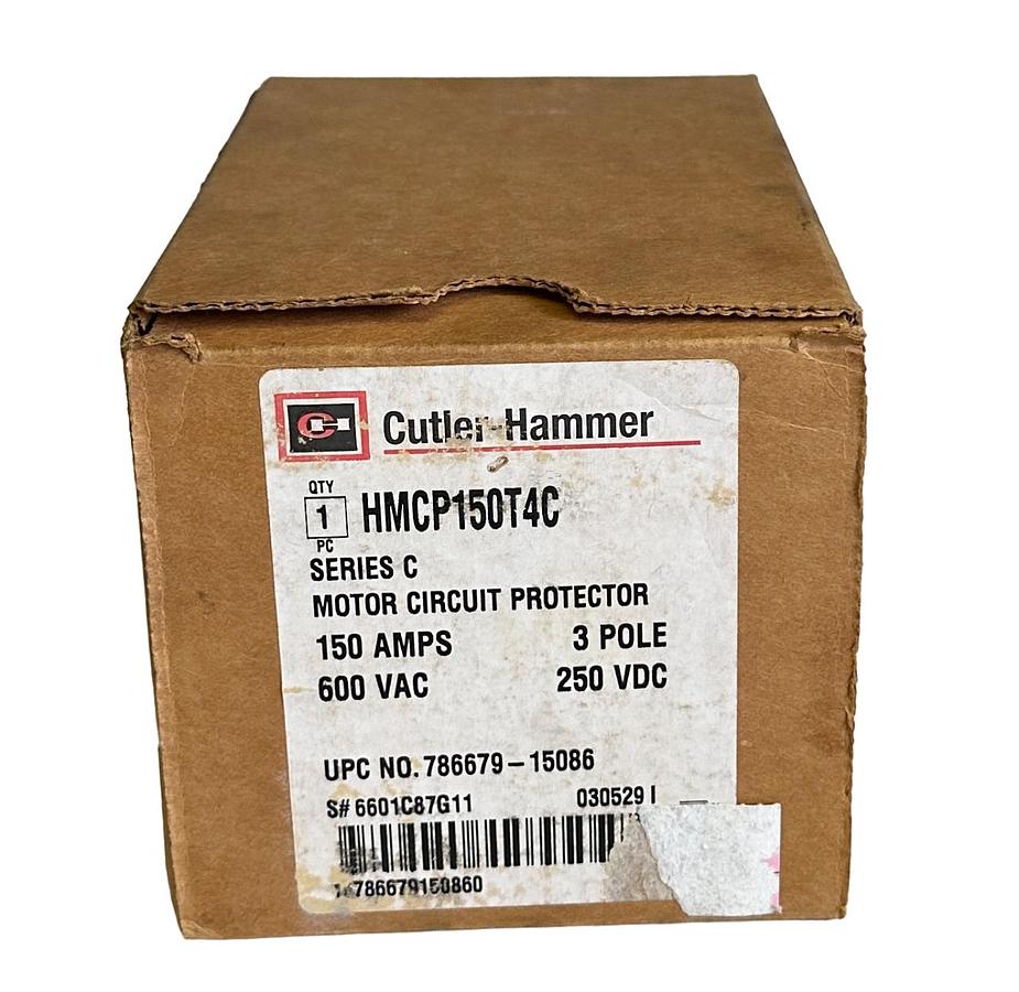 Used NEW EATON CUTLER HAMMER HMCP150T4C SER. C 3-POLE 150A MOTOR CIRCUIT BREAKER 600V
