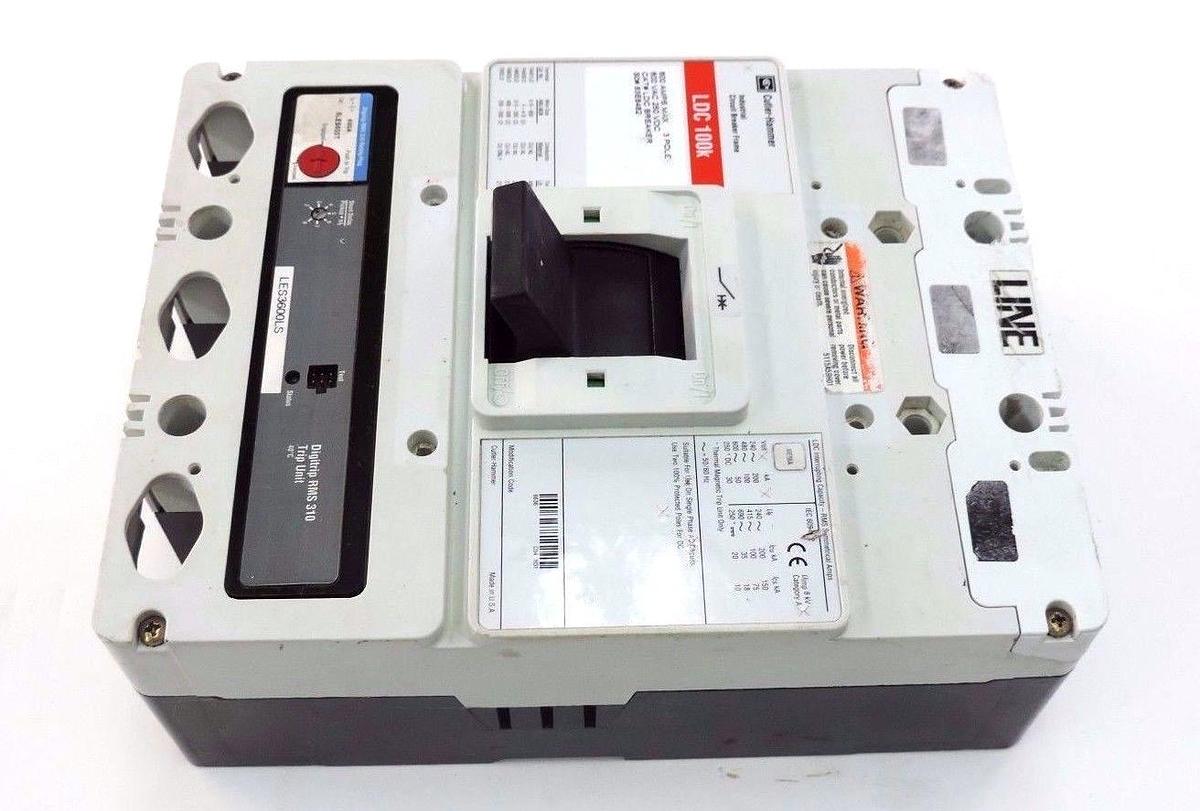 Used CUTLER HAMMER LDC3600FK01P05Y01 CIRCUIT BREAKER LDC100K W/ LES3600LS TRIP UNIT