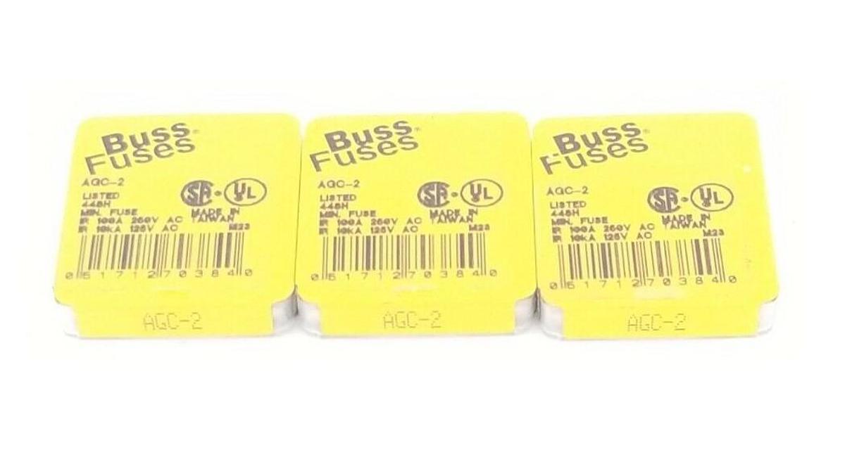 Used LOT OF 13 NEW COOPER BUSSMANN AGC-2 FUSES AGC2