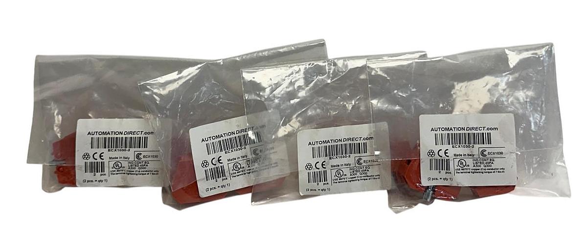 Used 4 AUTOMATIONDIRECT ECX1030-2 / ECX10302 PUSHBUTTON CONTACT BLOCKS 22mm RED NSFS