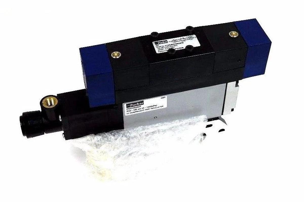 Used NIB PARKER H1563BGMB9260B PNEUMATIC VALVE 1/4" D SOL 3POS 24VDC PS4038260P