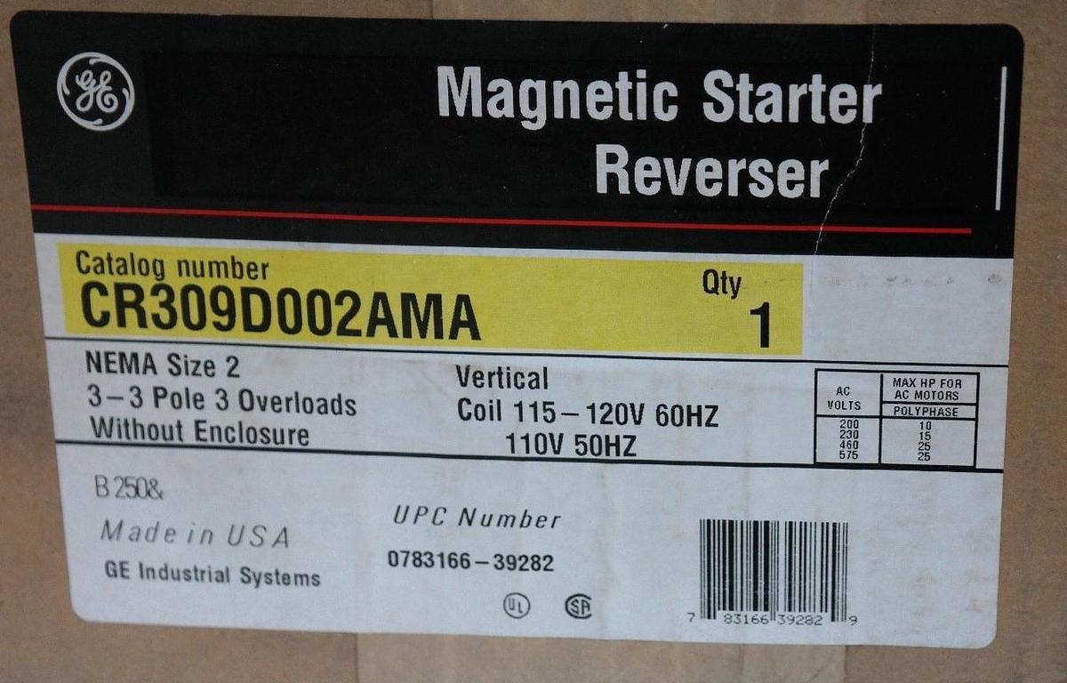 Used NIB GENERAL ELECTRIC CR309D002AMA MAGENTIC STARTER REVERSER