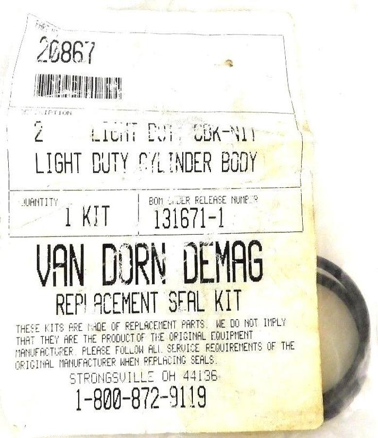 Used BAG OF 2 NEW VAN DORN DEMAG 20867 SEAL KIT 131671-1 CKB-NIT LIGHT DUTY