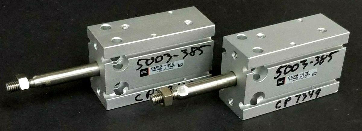 LOT OF 2 NEW SMC CU20-30D DOUBLE ACTING CYLINDERS FREE MOUNT 20MM CU2030D