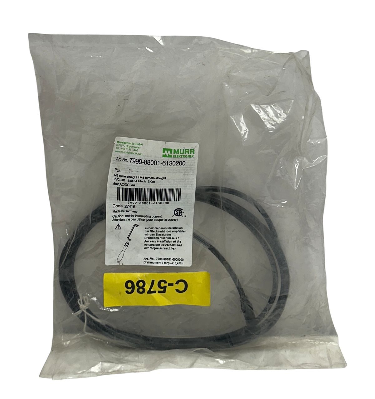 MURR ELEKTRONIK 7999-88001-6130200 / 7999880016130200 M8 MALE/M8 FEMALE 2M NSFS