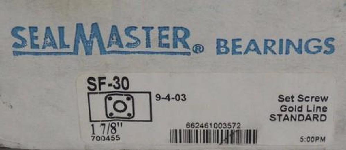 NIB SEALMASTER SF-30 FLANGE BEARING 1-7/8" BORE SF30