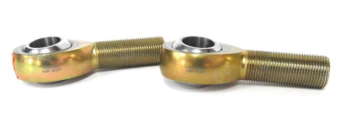 LOT OF 2 NEW AURORA MBF-M20T MALE THREADED LEFT HAND SPHERICAL ROD ENDS