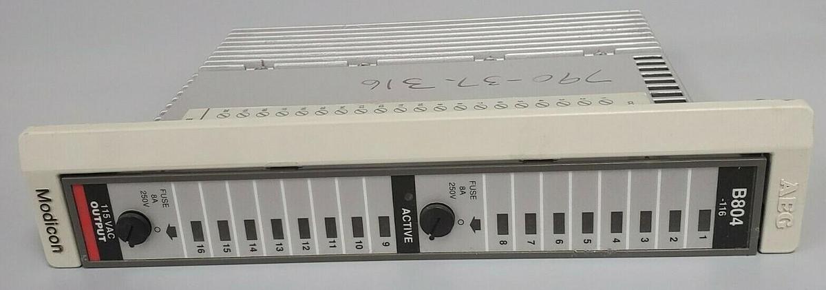 Used MODICON AS-B804-116 OUTPUT MODULE 800 I/O 115VAC OUT 16PT R/N: H